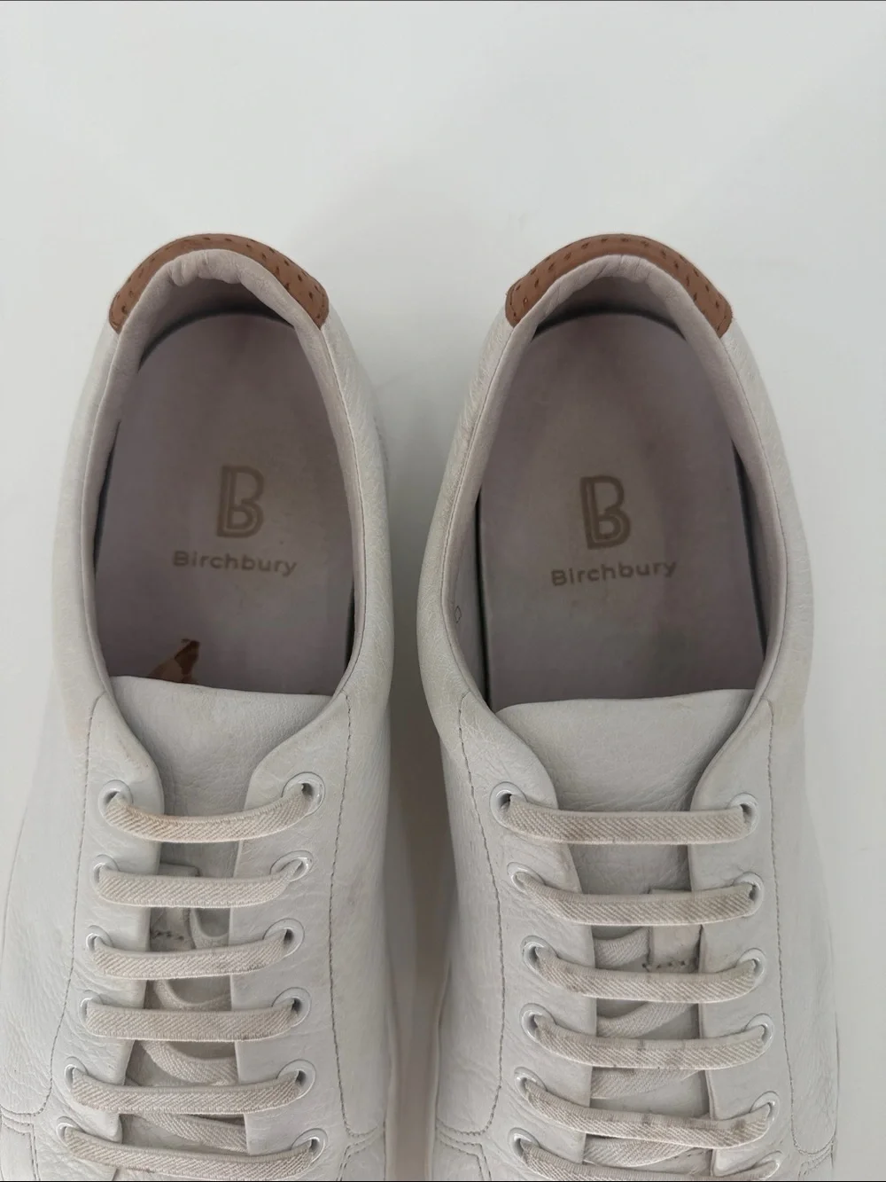 Birchbury Bramford Men's Casual White Leather Sneakers Size 11
